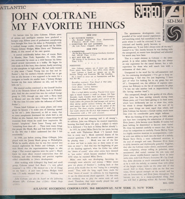 Release: My Favorite Things-Vinyl-US-1969-1361, SD-1361, SD 1361-7814454