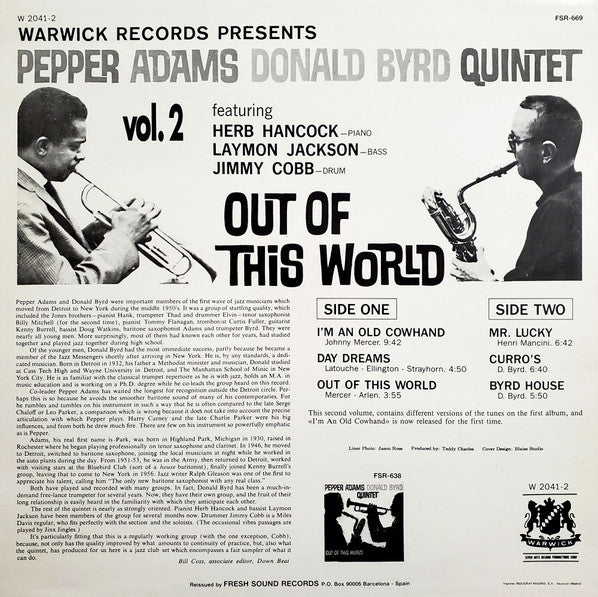 Master Release: Jammin' With Herbie Hancock by Pepper Adams Donald Byrd Quintet