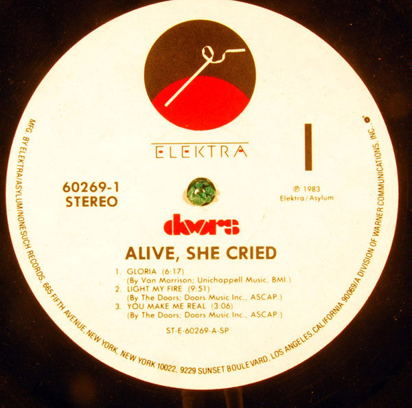 Release: Alive, She Cried-Vinyl-US-1983-9 60269-1-1291604