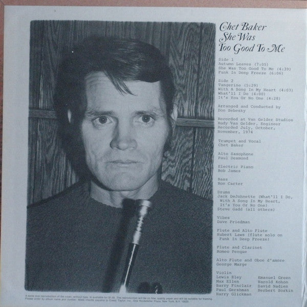 Release: She Was Too Good To Me-Vinyl-US-1974-CTI 6050 S1-1496688