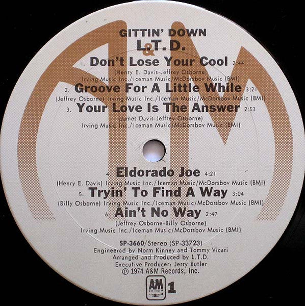 Release: Gittin' Down-Vinyl-US-1974-SP-3660-1347350