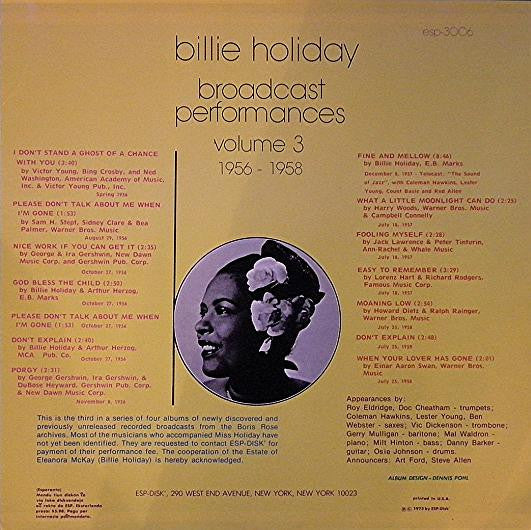 Release: Broadcast Performances Volume 3 1956 - 1958-Vinyl-US-1973-ESP-3006-2447913