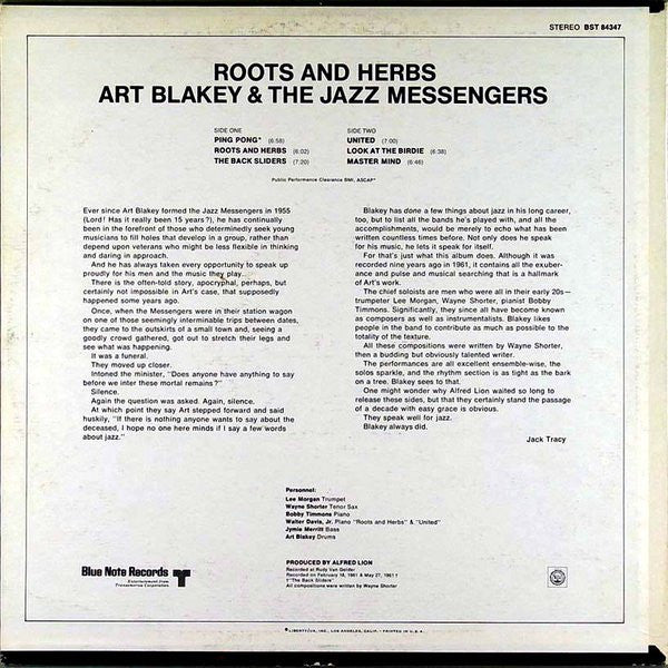 Release: Roots & Herbs-Vinyl-US-1970-BST 84347-2952990