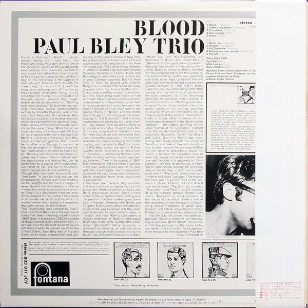 Master Release: Blood by Paul Bley Trio