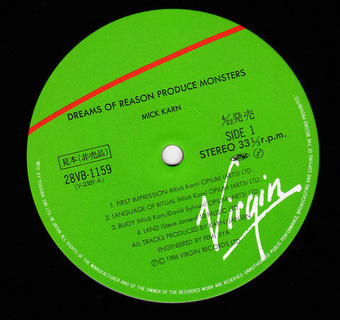 Master Release: Dreams Of Reason Produce Monsters by Mick Karn