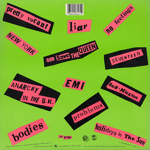 Release: Never Mind The Bollocks Here's The Sex Pistols-Vinyl-US-1988-BSK 3147, BSK 3147-1669689