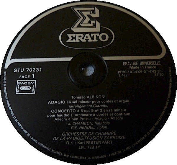 Célèbre Adagio - Concertos & Sinfonies Pour Trompette, Hautbois & Cordes