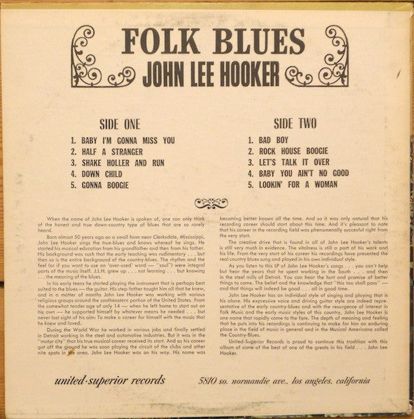 Master Release: Folk Blues by John Lee Hooker