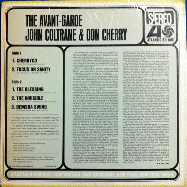 Release: The Avant-Garde-Vinyl-US-1967-SD 1451-1013432