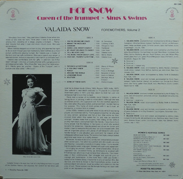 Hot Snow (Queen Of The Trumpet Sings & Swings)