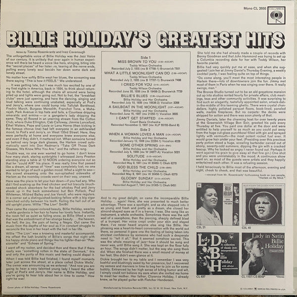 Billie Holiday’s Greatest Hits