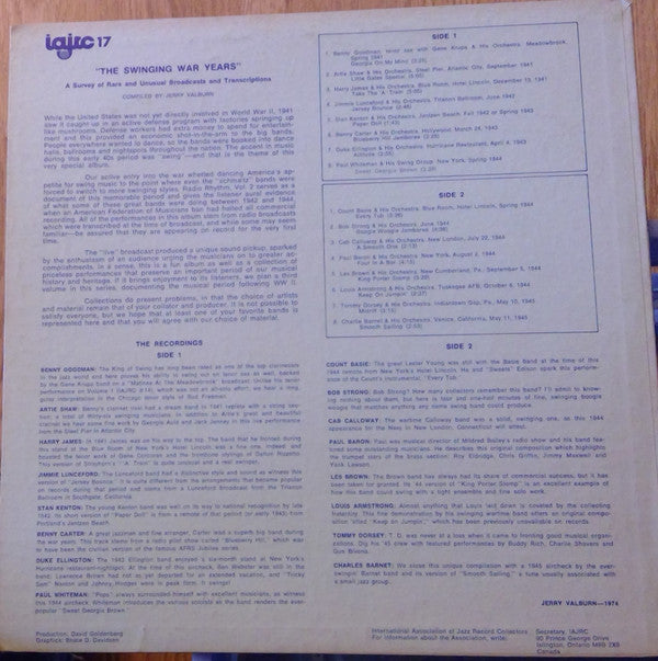 Release: Radio Rhythm - Volume 2 "The Swinging War Years"-Vinyl-US-None-IAJRC 17-11444783