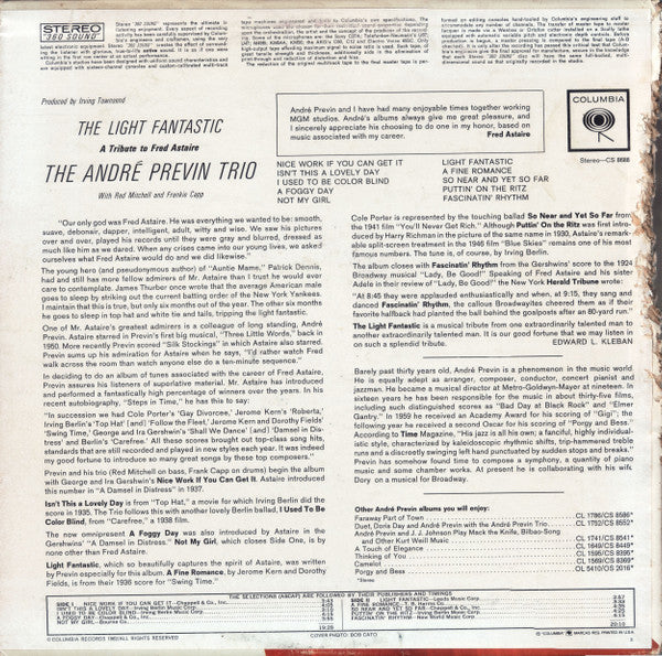 Release: The Light Fantastic, A Tribute To Fred Astaire-Vinyl-US-1962-CS 8688-11690650
