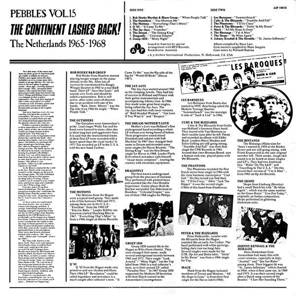 Master Release: Pebbles Vol.15 - The Continent Lashes Back! The Netherlands 1965 - 1968 by Various