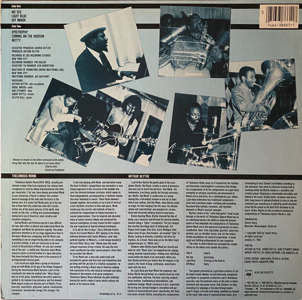 Master Release: Light Blue - Arthur Blythe Plays Thelonious Monk by Arthur Blythe
