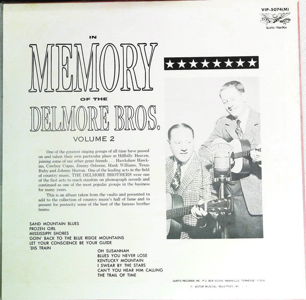 In Memory Of The Delmore Bros. Volume 2