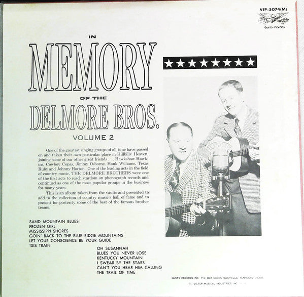 In Memory Of The Delmore Bros. Volume 2