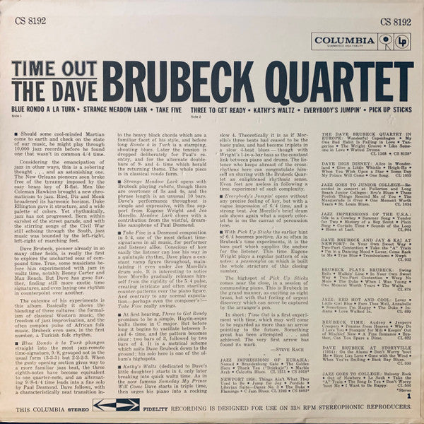 Release: Time Out-Vinyl-US-1967-CS 8192-13629648