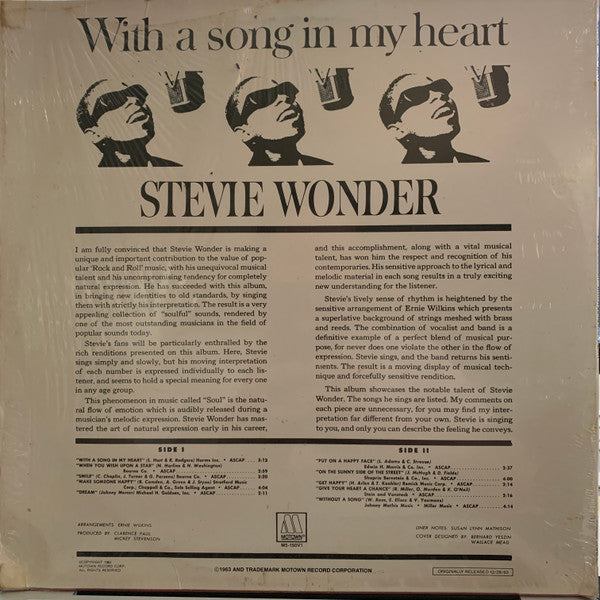 Master Release: With A Song In My Heart by Stevie Wonder