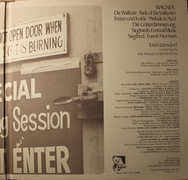 Die Walküre: Ride Of The Valkyries / Tristan Und Isolde: Prelude To Act 1 / Götterdämmerung: Siegfried's Funeral Music / Siegfried: Forest Murmurs