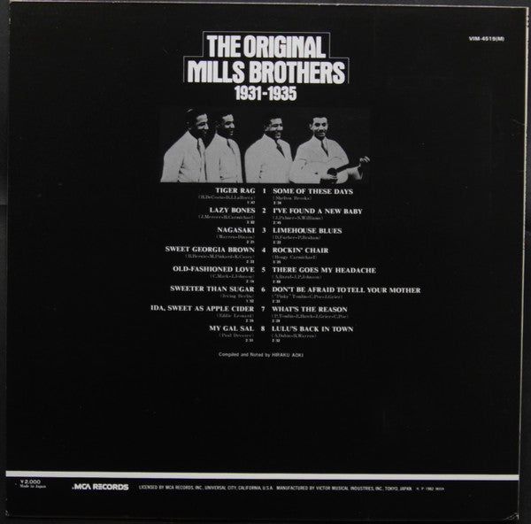 Release: The Original Mills Brothers　1931-1935-Vinyl-Japan-1976-VIM-4519(M)-16007044