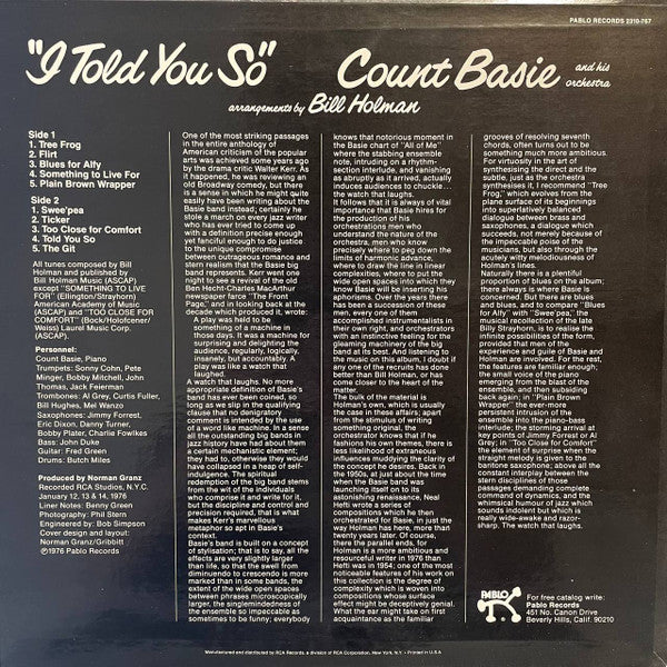 Release: I Told You So-Vinyl-US-1976-2310-767-23686850