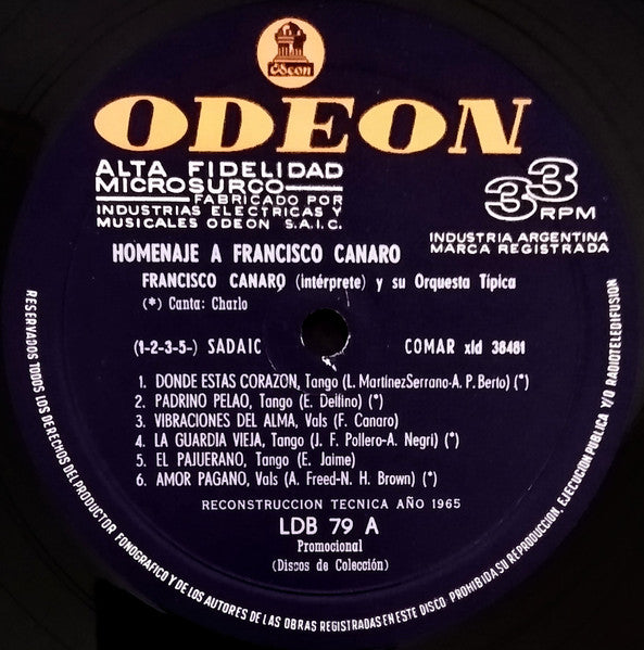 Homenaje A Francisco Canaro