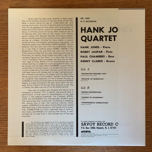 Master Release: Hank Jones' Quartet by Hank Jones Trio