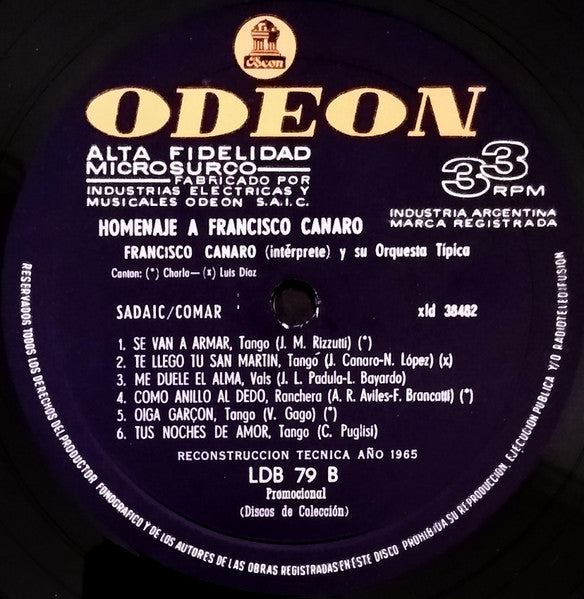 Homenaje A Francisco Canaro