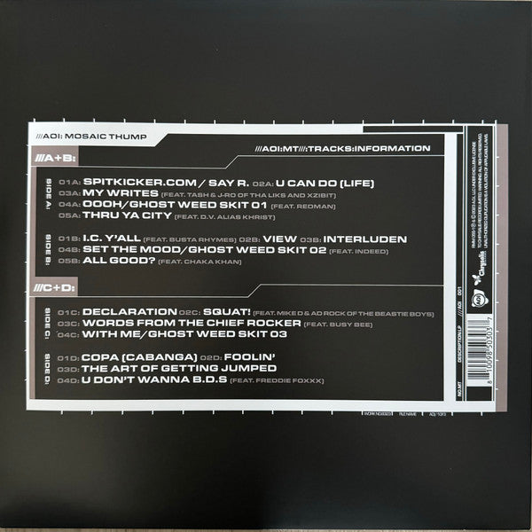 Master Release: Art Official Intelligence: Mosaic Thump by De La Soul