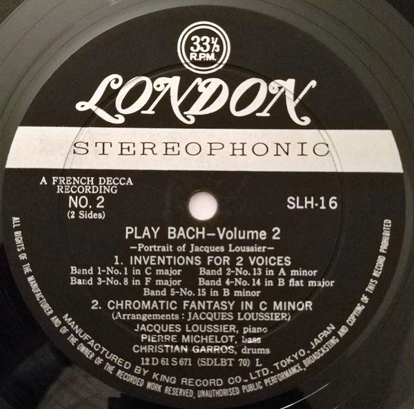 ‘Play Bach’/Vol. 2 - Portrait Of Jacques Loussier