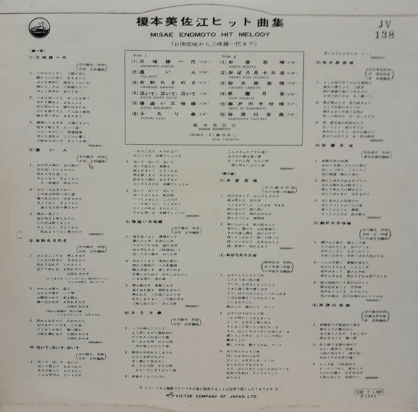 Release: Unknown Release-Vinyl-Japan-1964-JV-138-32040623