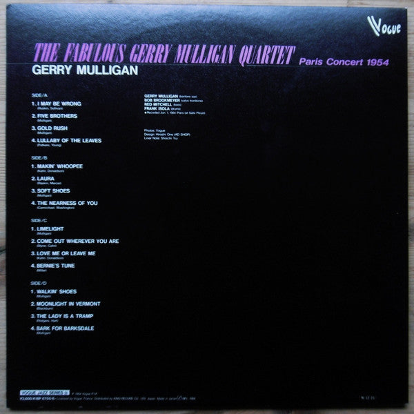 Release: The Fabulous Gerry Mulligan Quartet-Vinyl-Japan-1983-K18P 6755, K18P 6756-18556006