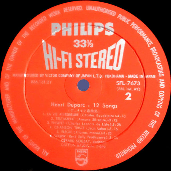 Mélodies = デュパルク歌曲集