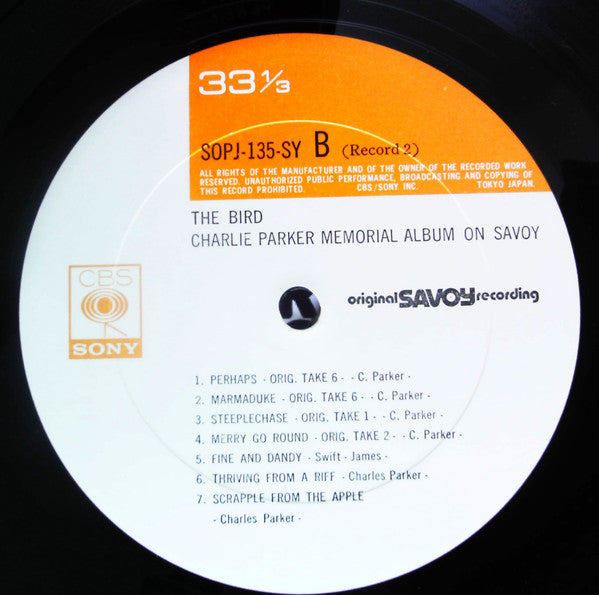 The Bird - Charlie Parker Memorial Album On Savoy-