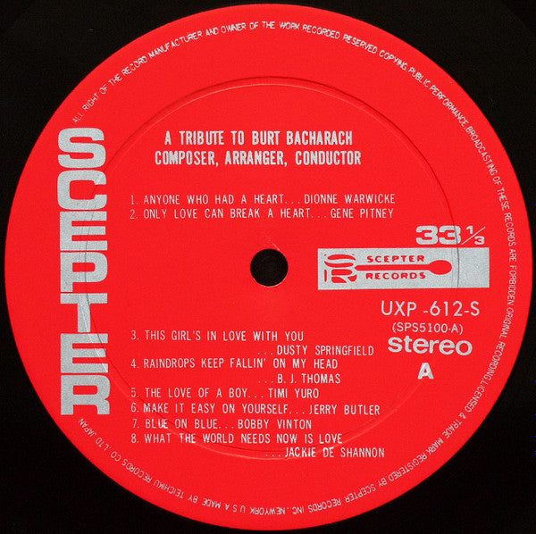 A Tribute To Burt Bacharach Composer, Arranger, Conductor