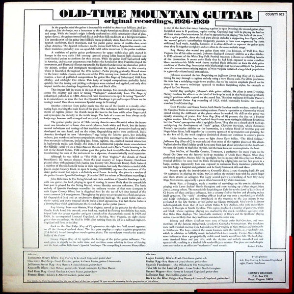 Release: Old-Time Mountain Guitar (Finger-Style Guitar 1926-1930)-Vinyl-US-None-523-26556491
