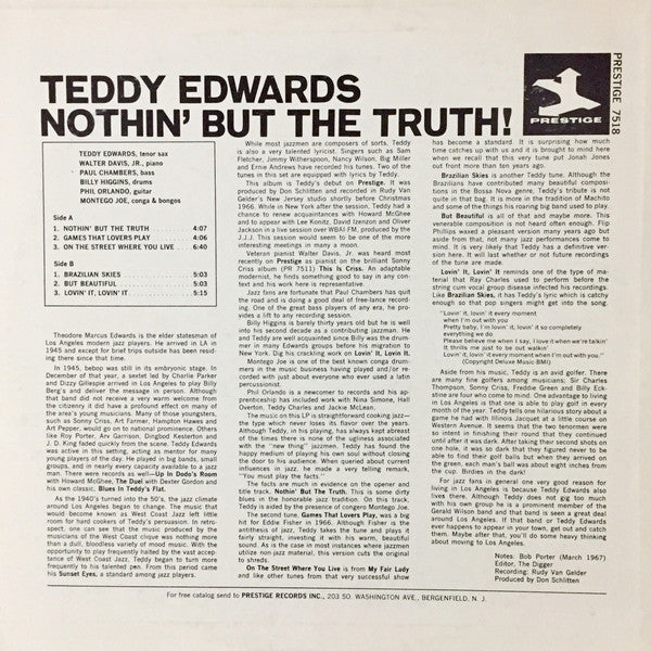 Master Release: Nothin' But The Truth! by Teddy Edwards