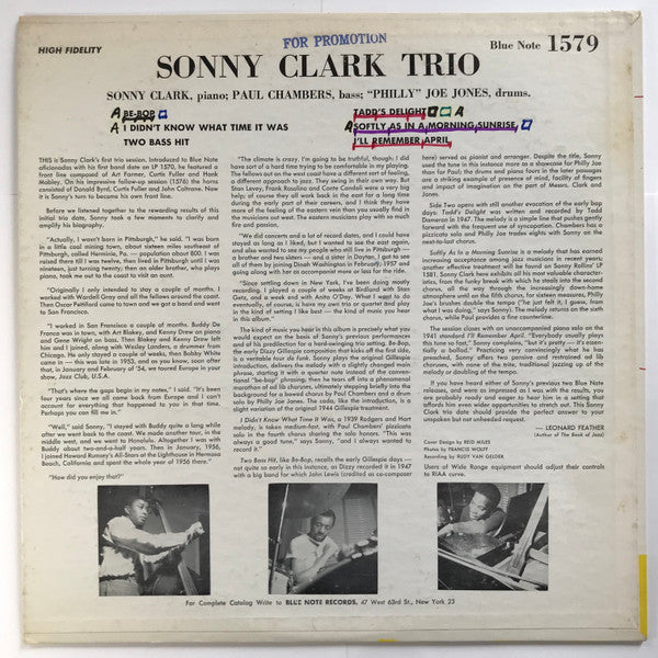 Release: Sonny Clark Trio-Vinyl-US-1966-BLP 1579-22787228