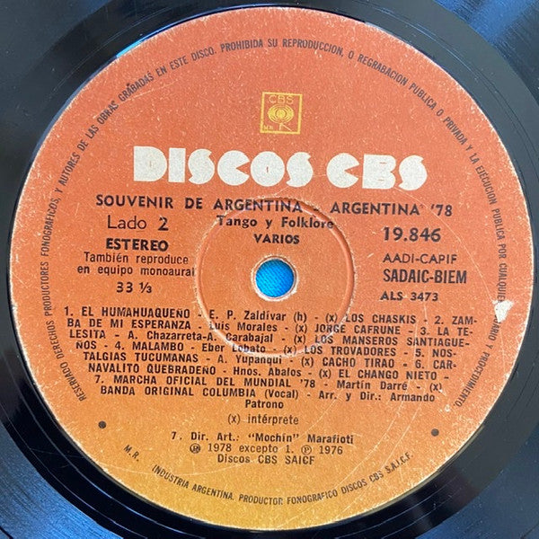 Souvenir De Argentina – Argentina '78
