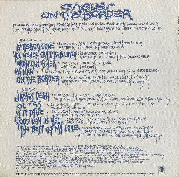 Release: On The Border-Vinyl-US-1976-7E-1004-23190968