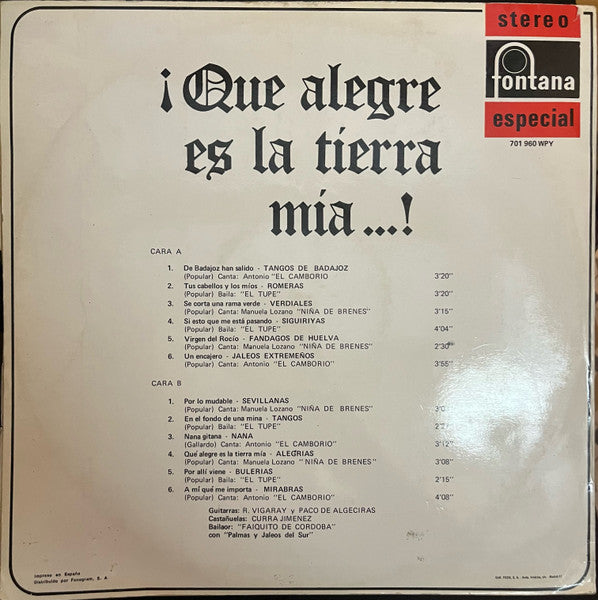 ¡Que Alegre Es La Tierra Mía...!