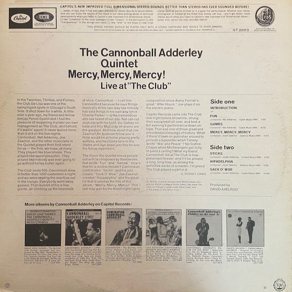 Mercy, Mercy, Mercy! - Live At "The Club"