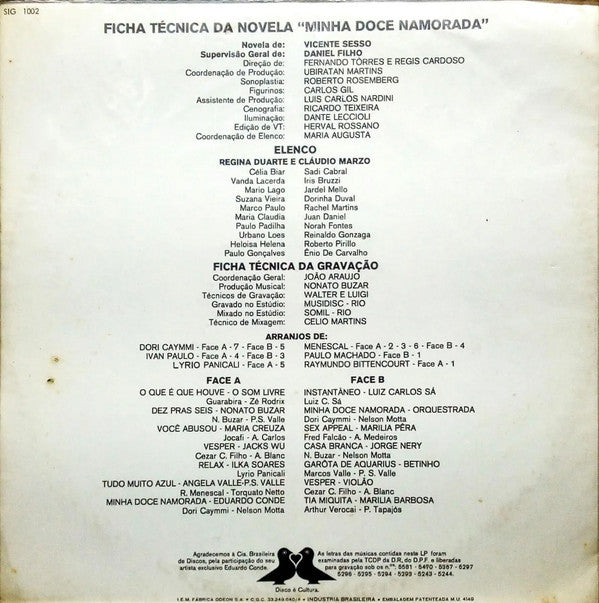 Release: Trilha Sonora Original Da Novela Minha Doce Namorada-Vinyl-Brazil-1971-SIG 1002, SSIG-1002-11150328