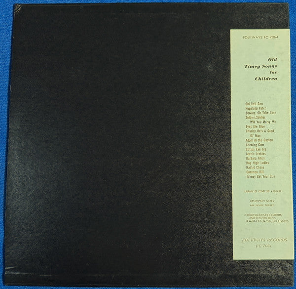 Release: Old Timey Songs For Children-Vinyl-US-None-FC 7064-32558934