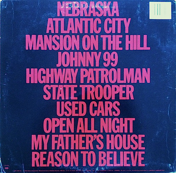 Release: Nebraska-Vinyl-US-1982-TC 38358-13128855