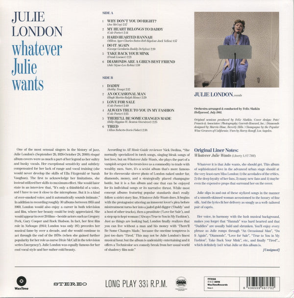 Master Release: Whatever Julie Wants by Julie London