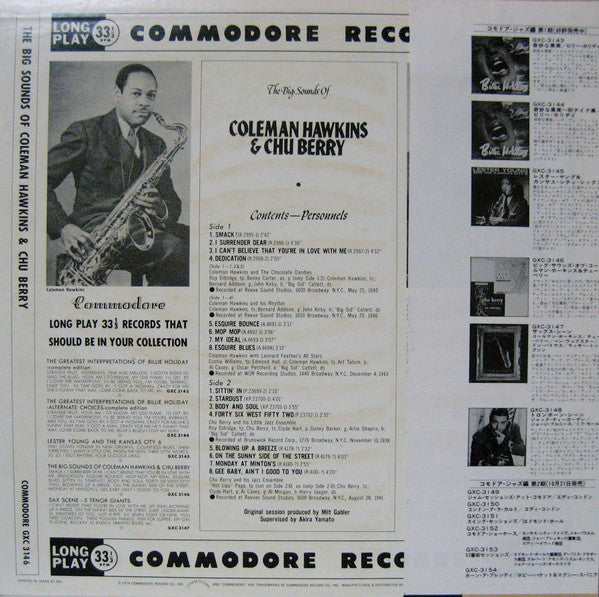 Master Release: The Big Sounds Of Coleman Hawkins & Chu Berry by Coleman Hawkins