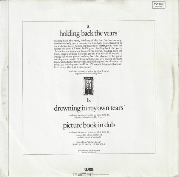 Release: Holding Back The Years-Vinyl-UK-1986-YZ 70T, 248 703-0-11769889