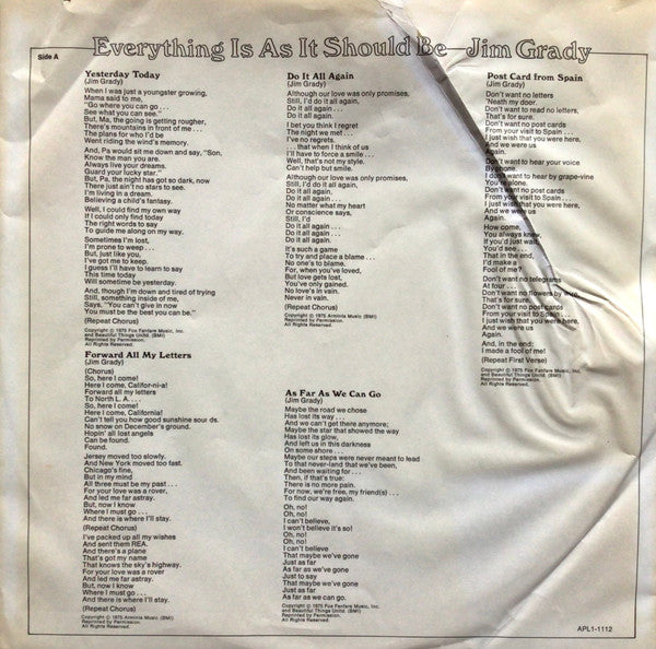 Everything Is As It Should Be